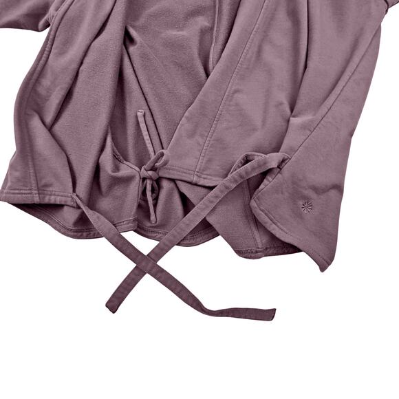 Athleta Women's MEDIUM Retroterry Wrap Sweatshirt Damask Mauve - Picture 4 of 9